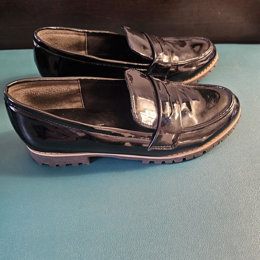 Men's Black Patent Leather Penny Loafers